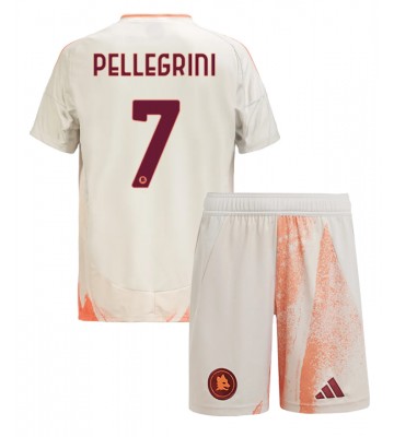 AS Roma Lorenzo Pellegrini #7 Borta Kläder Barn 2024-25 Kortärmad (+ Korta byxor)